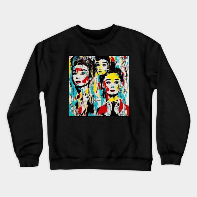 Hepburn Audrey Crewneck Sweatshirt by Kingrocker Clothing